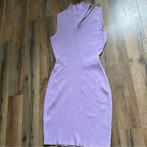 Super down purple cut out dress